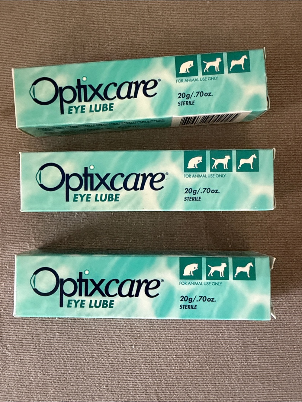 Optixcare Eye Lube Sterile Gel for animals - 3 tubes, NWT